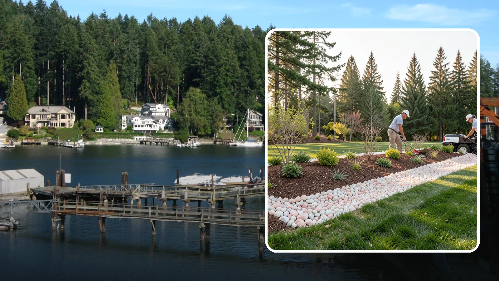 Quartz Rock Installation in Gig Harbor, Pierce County, WA - Bright, crystalline white-to-rose quartz that brings sparkle and upscale contrast to feature beds and borders.