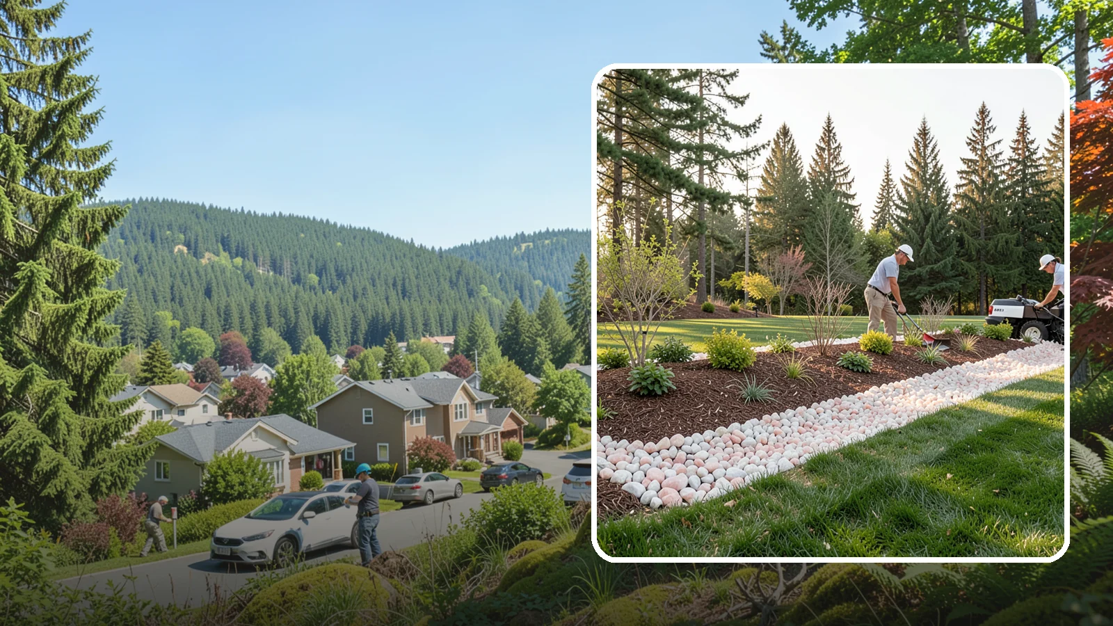 Quartz Rock Installation in Index, Snohomish County, WA - Bright, crystalline white-to-rose quartz that brings sparkle and upscale contrast to feature beds and borders.
