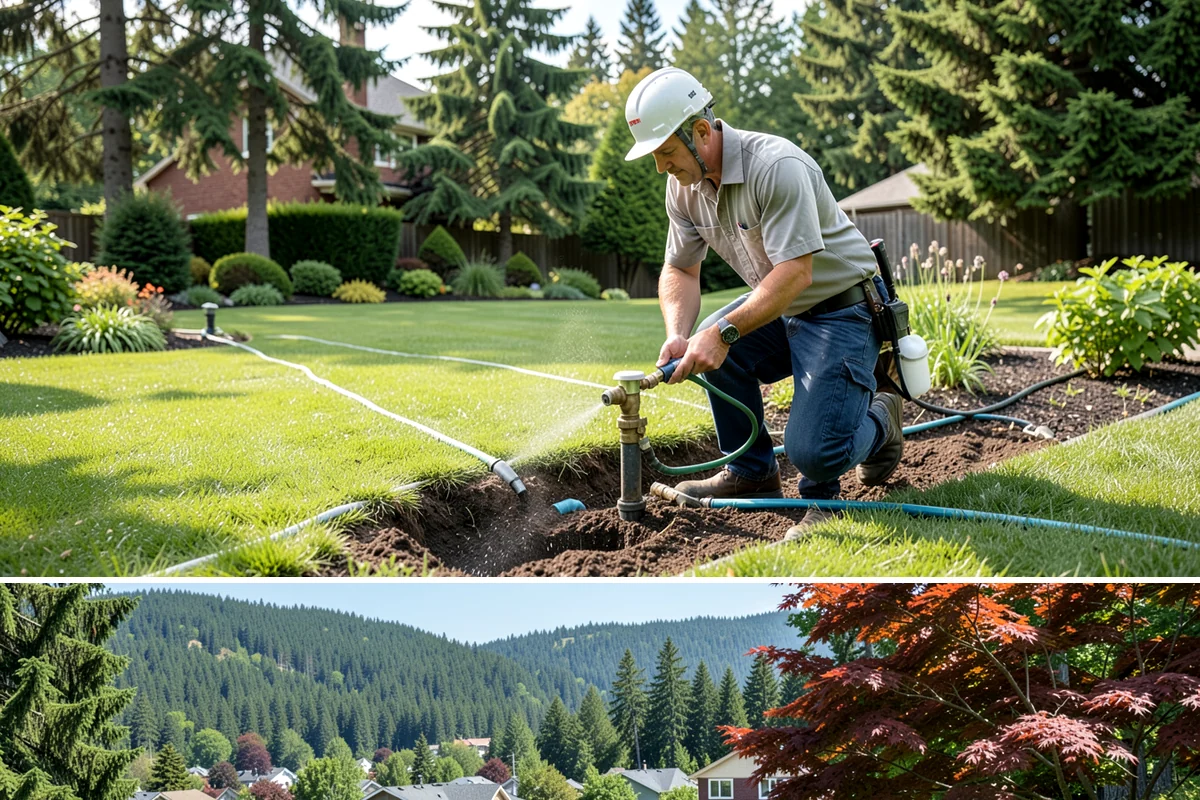Quartz Rock Installation in Index, Snohomish County, WA - Quartz can be installed year-round, but a dry day makes it easier to keep the bright stone free of mud during placement.