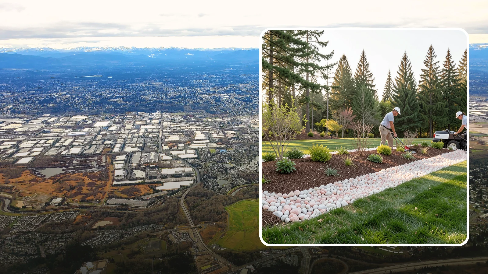 Quartz Rock Installation in Kent, King County, WA - Bright, crystalline white-to-rose quartz that brings sparkle and upscale contrast to feature beds and borders.
