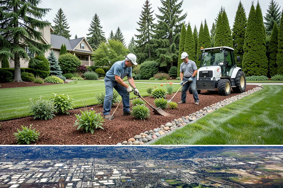 Quartz Rock Installation in Kent, King County, WA - Quartz can be installed year-round, but a dry day makes it easier to keep the bright stone free of mud during placement.