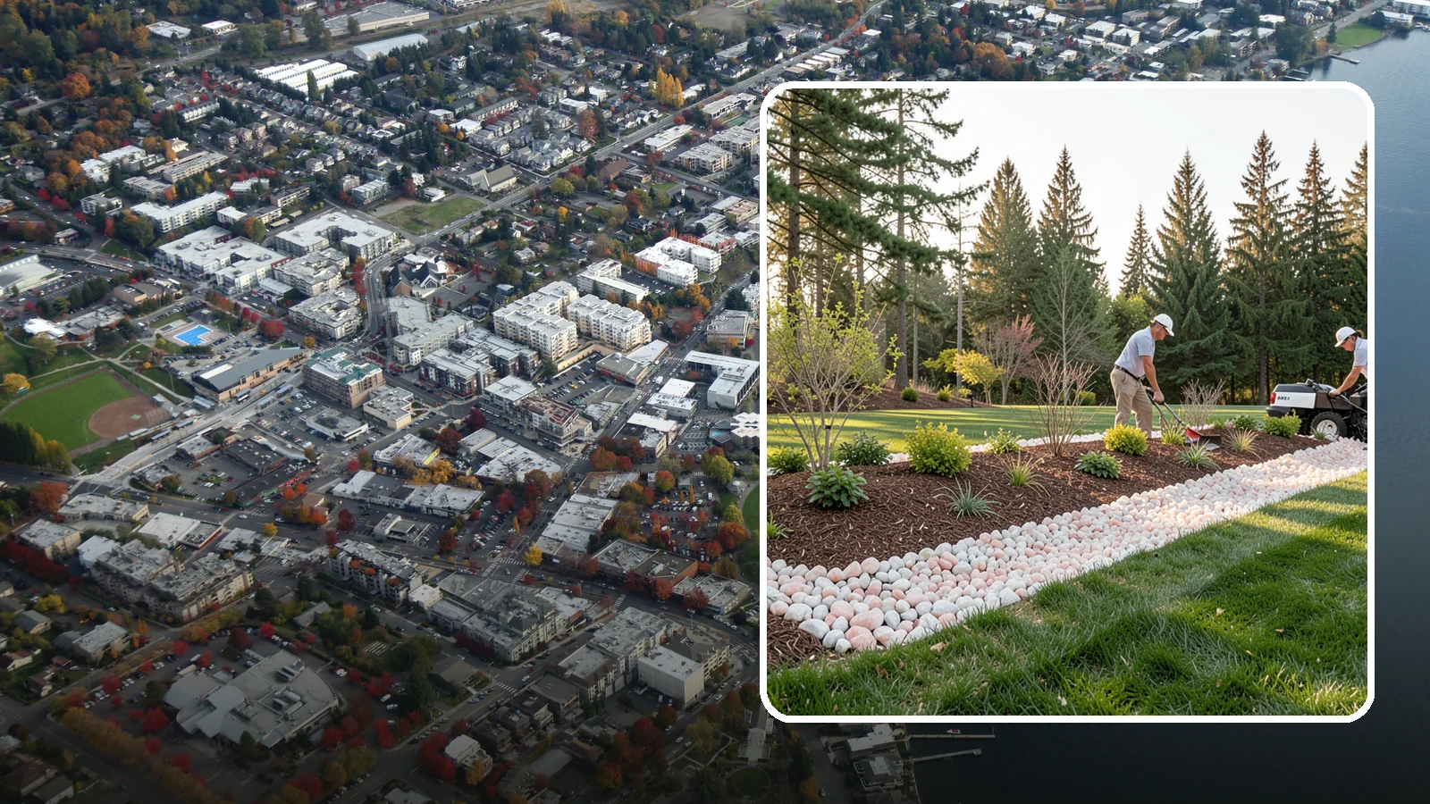 Quartz Rock Installation in Kirkland, King County, WA - Bright, crystalline white-to-rose quartz that brings sparkle and upscale contrast to feature beds and borders.