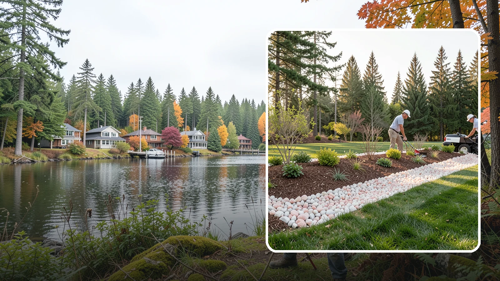 Quartz Rock Installation in La Conner, Skagit County, WA - Bright, crystalline white-to-rose quartz that brings sparkle and upscale contrast to feature beds and borders.
