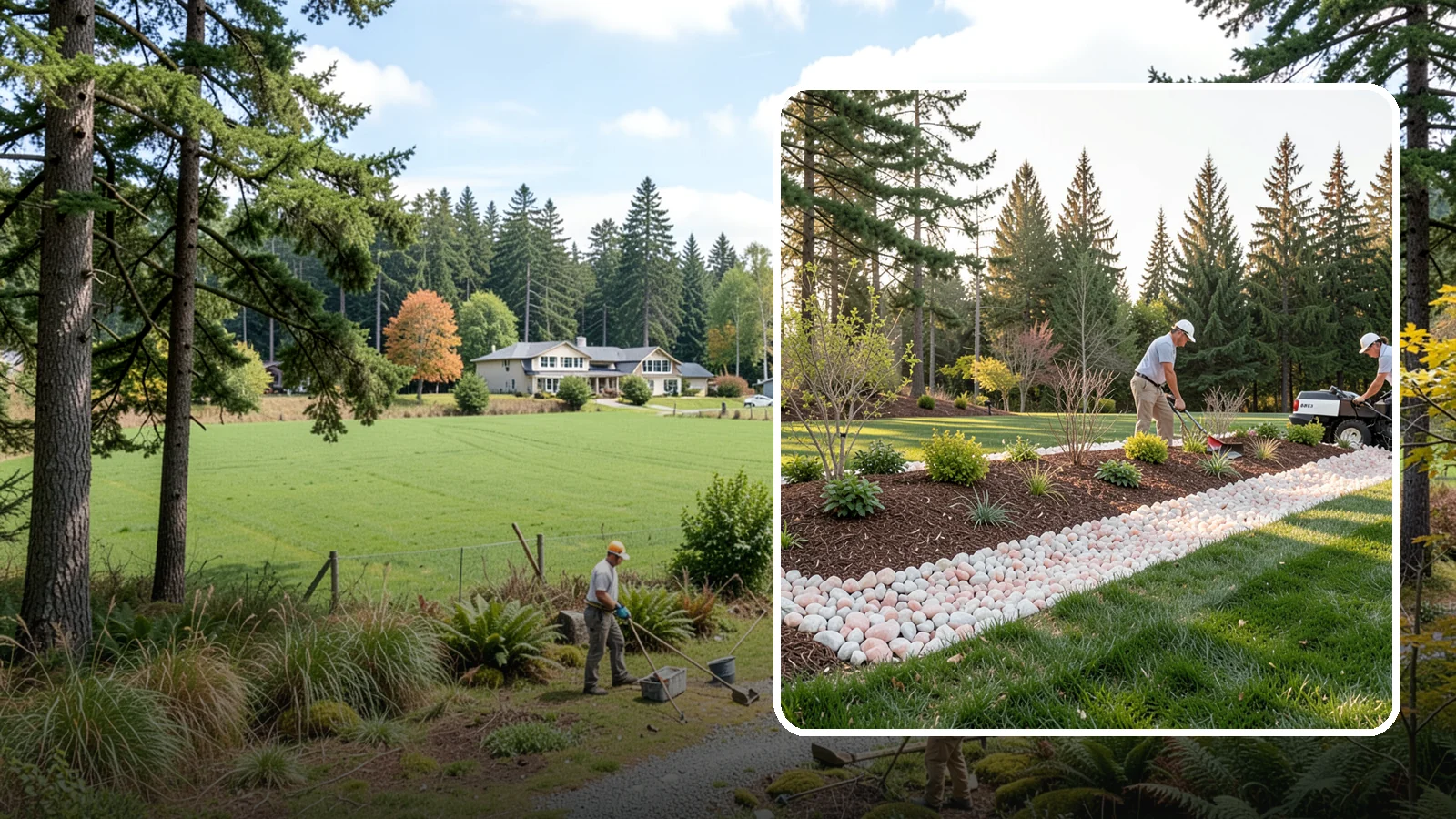 Quartz Rock Installation in Lyman, Skagit County, WA - Bright, crystalline white-to-rose quartz that brings sparkle and upscale contrast to feature beds and borders.