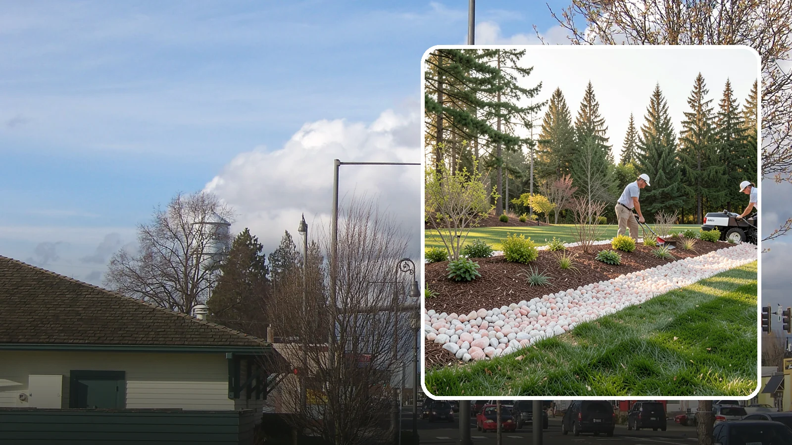 Quartz Rock Installation in Marysville, Snohomish County, WA - Bright, crystalline white-to-rose quartz that brings sparkle and upscale contrast to feature beds and borders.
