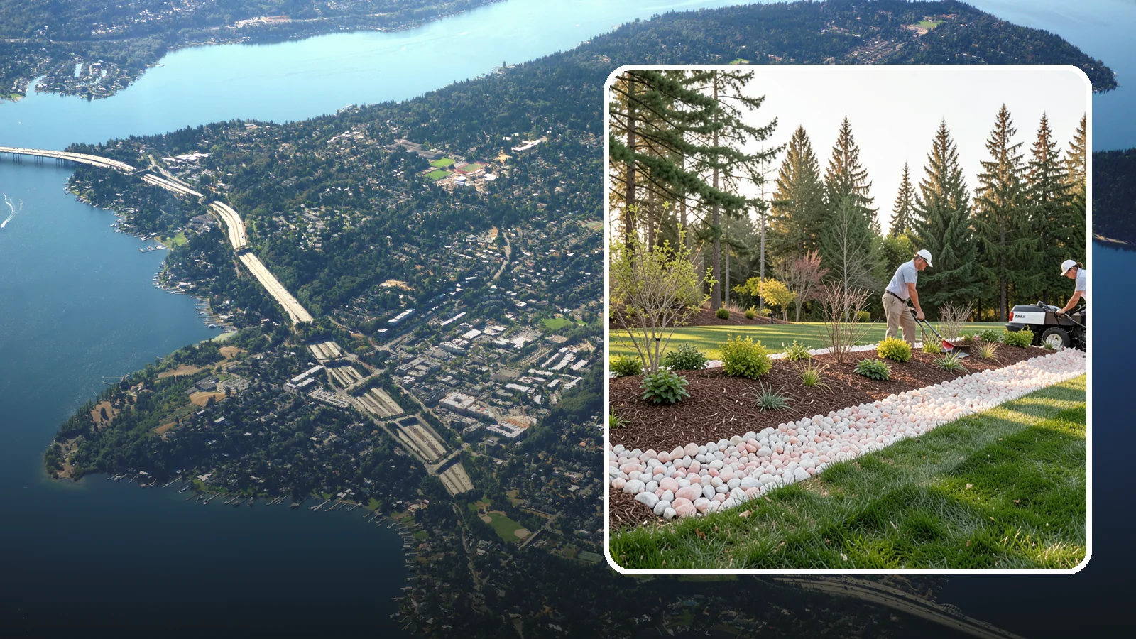 Quartz Rock Installation in Mercer Island, King County, WA - Bright, crystalline white-to-rose quartz that brings sparkle and upscale contrast to feature beds and borders.