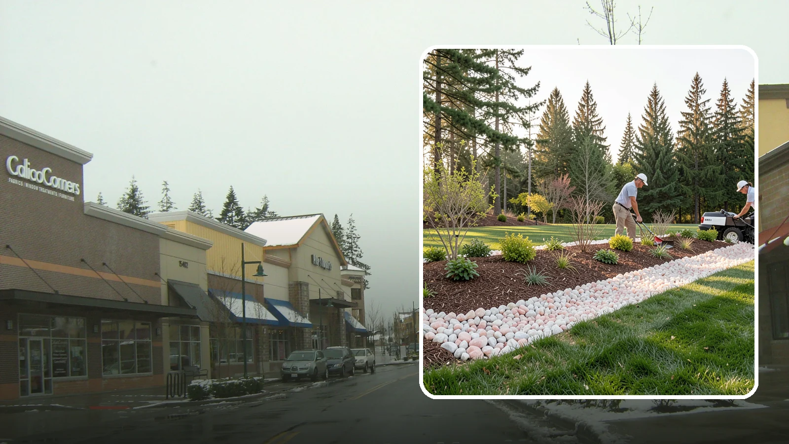 Quartz Rock Installation in Mill Creek, Snohomish County, WA - Bright, crystalline white-to-rose quartz that brings sparkle and upscale contrast to feature beds and borders.