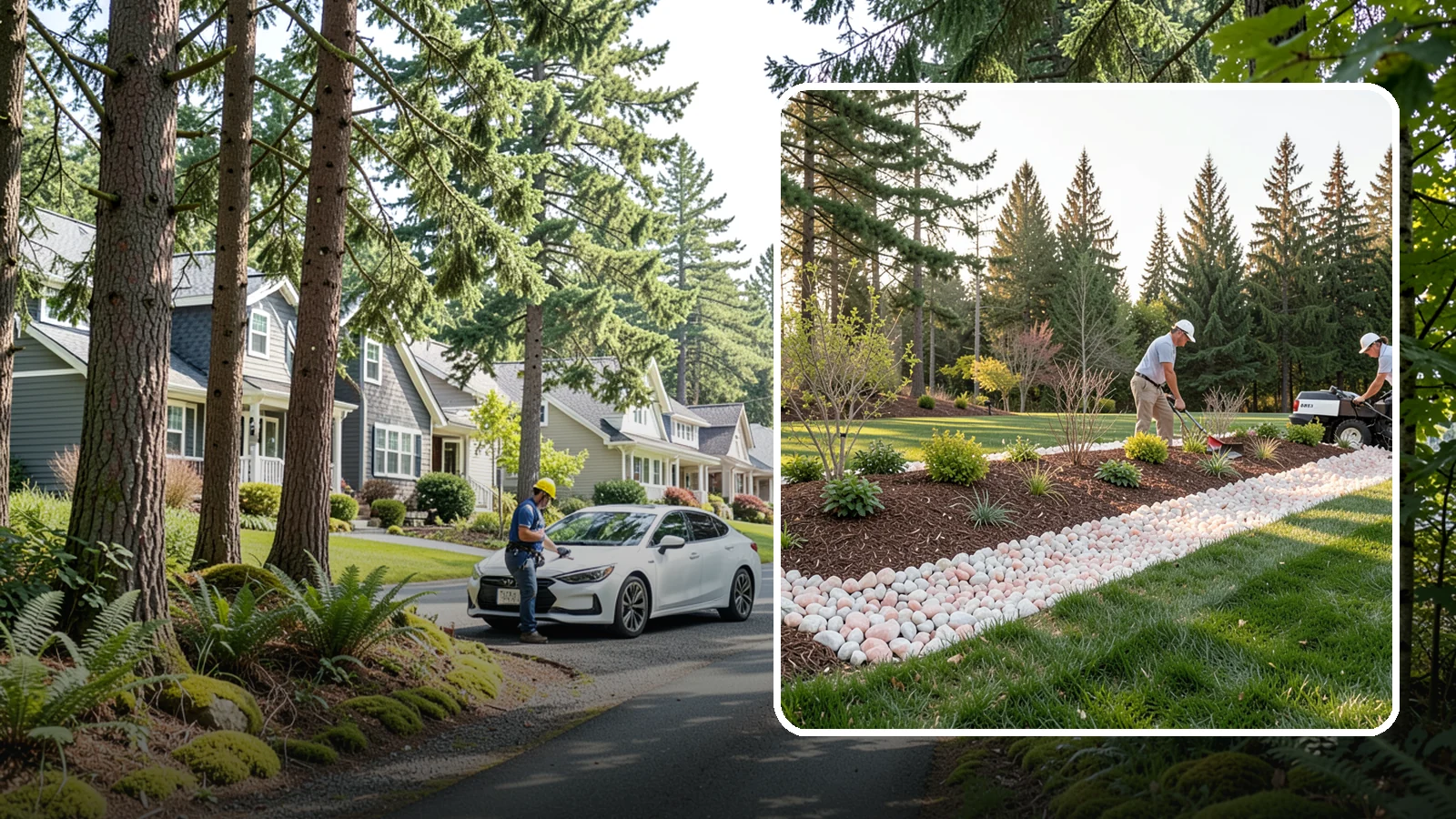 Quartz Rock Installation in Normandy Park, King County, WA - Bright, crystalline white-to-rose quartz that brings sparkle and upscale contrast to feature beds and borders.