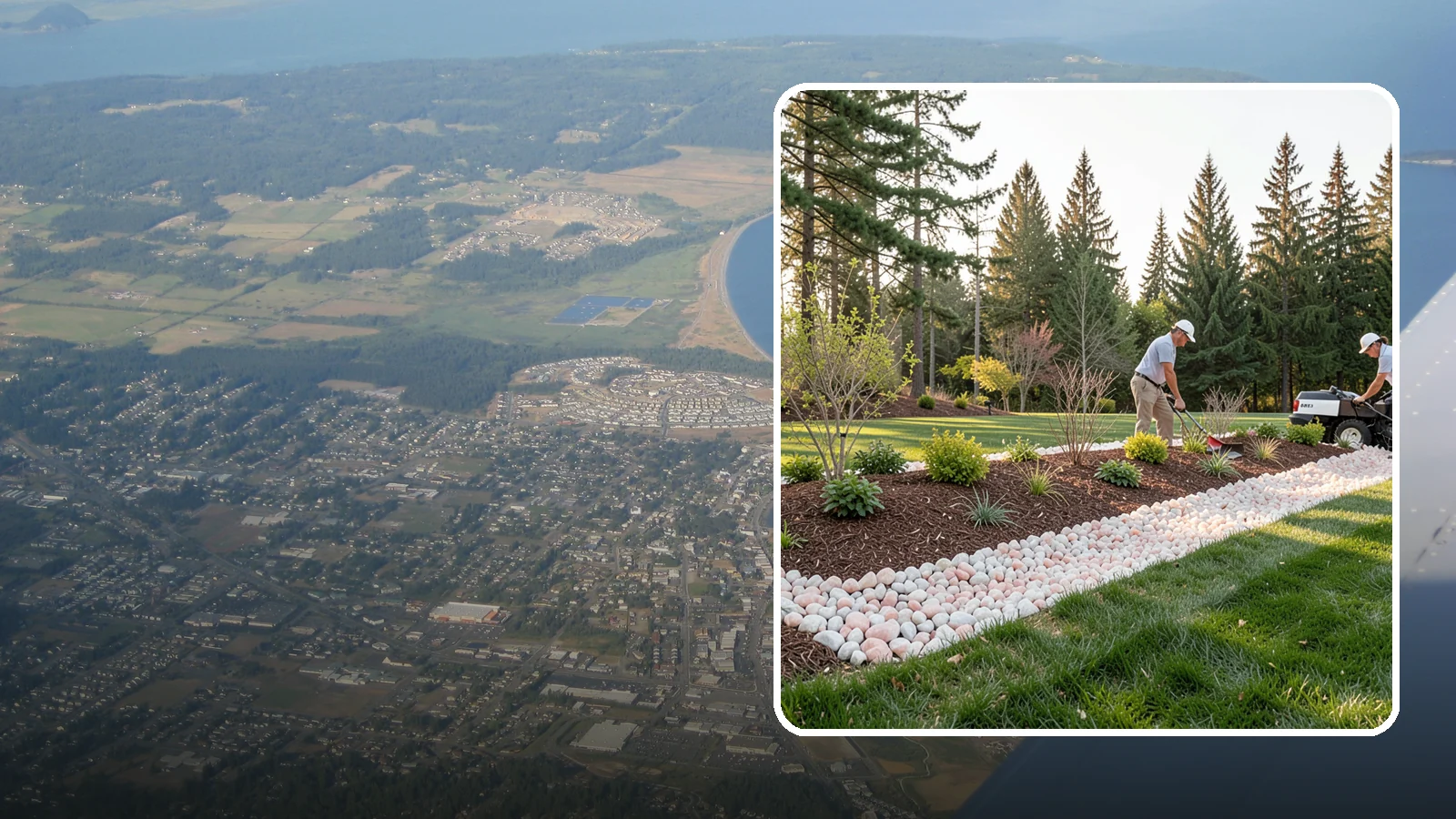 Quartz Rock Installation in Oak Harbor, Island County, WA - Bright, crystalline white-to-rose quartz that brings sparkle and upscale contrast to feature beds and borders.