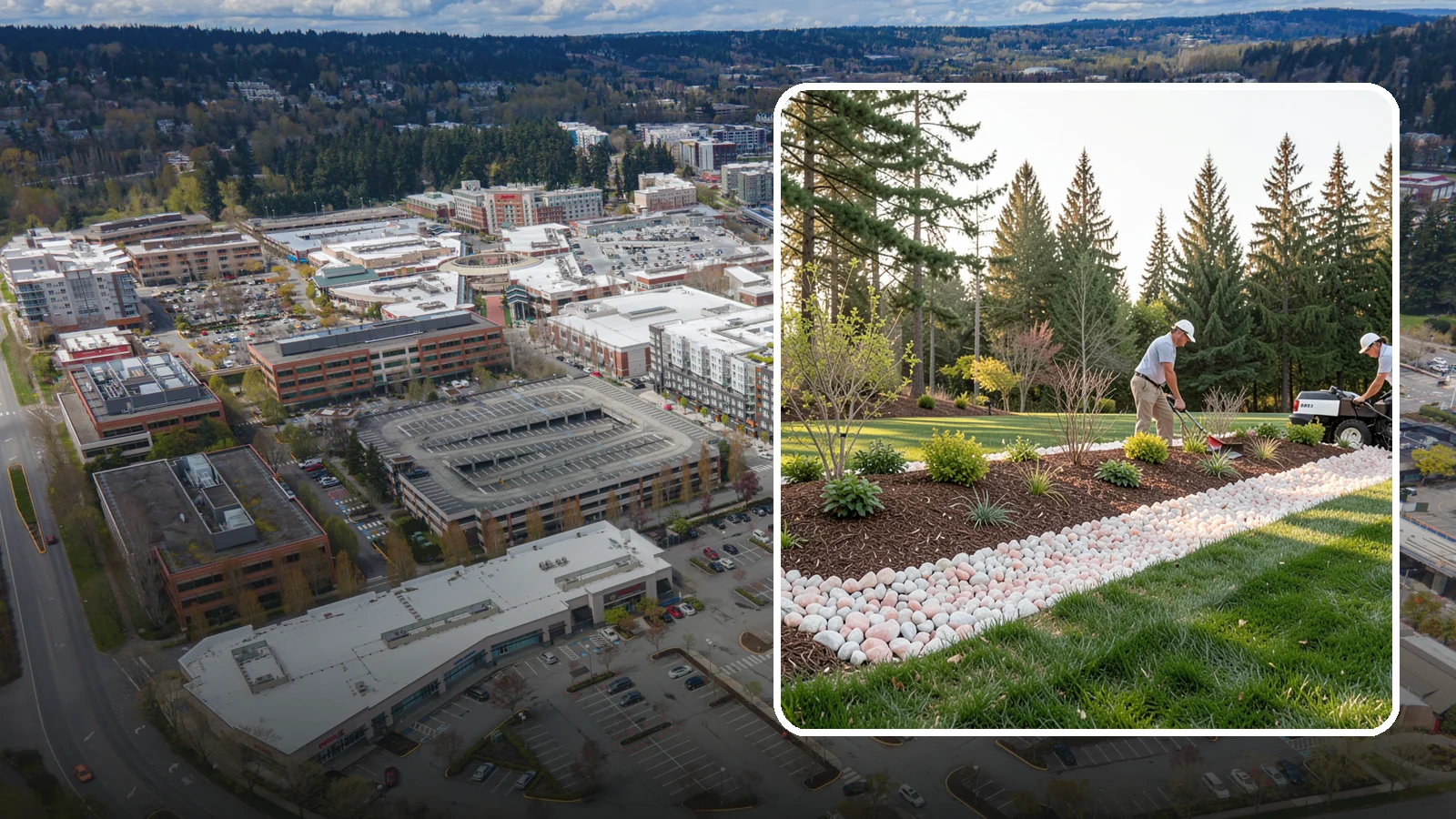 Quartz Rock Installation in Redmond, King County, WA - Bright, crystalline white-to-rose quartz that brings sparkle and upscale contrast to feature beds and borders.