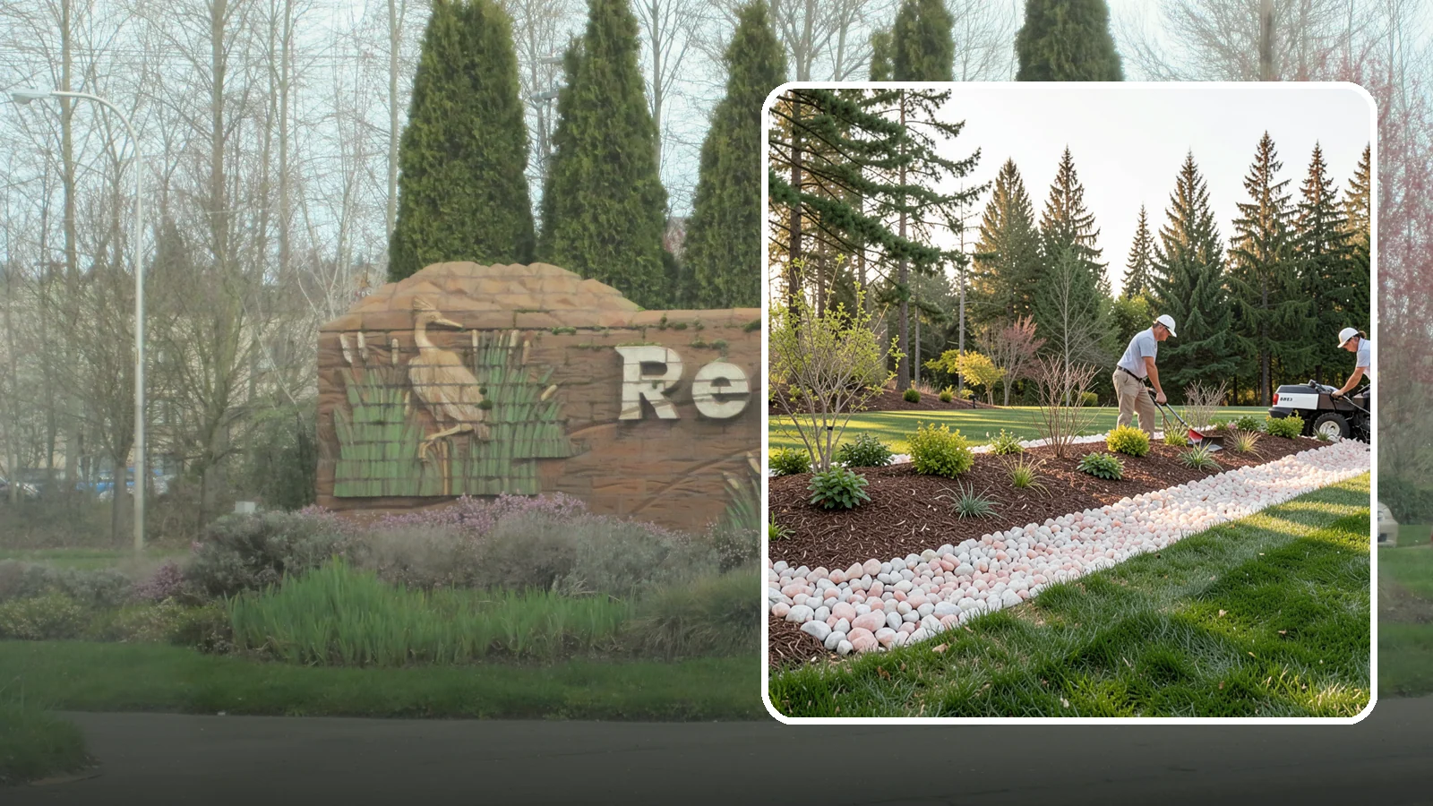 Quartz Rock Installation in Renton, King County, WA - Bright, crystalline white-to-rose quartz that brings sparkle and upscale contrast to feature beds and borders.