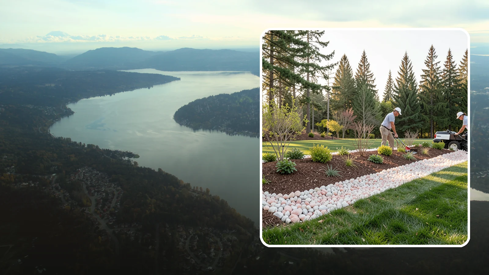 Quartz Rock Installation in Sammamish, King County, WA - Bright, crystalline white-to-rose quartz that brings sparkle and upscale contrast to feature beds and borders.
