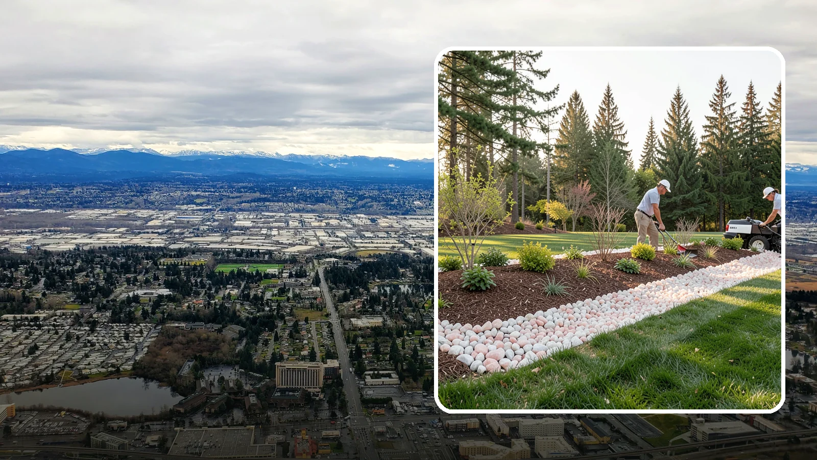Quartz Rock Installation in SeaTac, King County, WA - Bright, crystalline white-to-rose quartz that brings sparkle and upscale contrast to feature beds and borders.