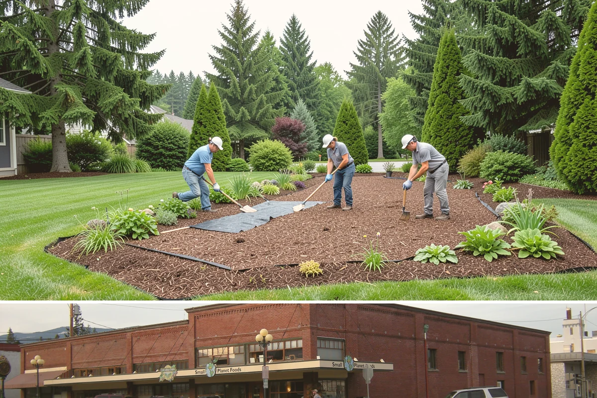 Quartz Rock Installation in Sedro-Woolley, Skagit County, WA - Quartz can be installed year-round, but a dry day makes it easier to keep the bright stone free of mud during placement.