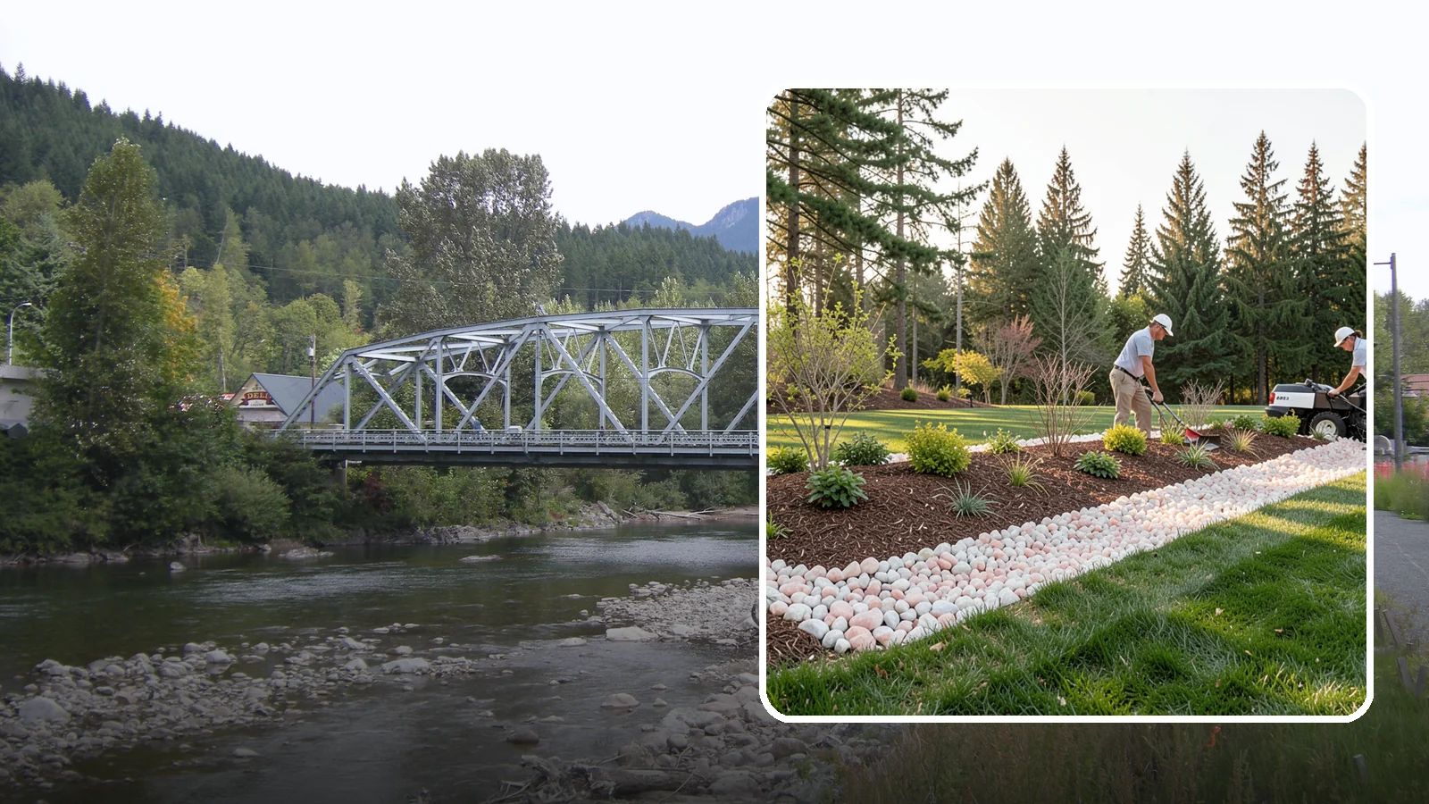 Quartz Rock Installation in Skykomish, King County, WA - Bright, crystalline white-to-rose quartz that brings sparkle and upscale contrast to feature beds and borders.