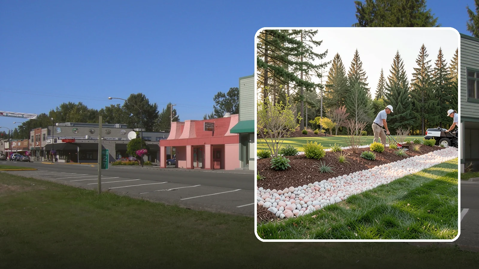 Quartz Rock Installation in Snoqualmie, King County, WA - Bright, crystalline white-to-rose quartz that brings sparkle and upscale contrast to feature beds and borders.