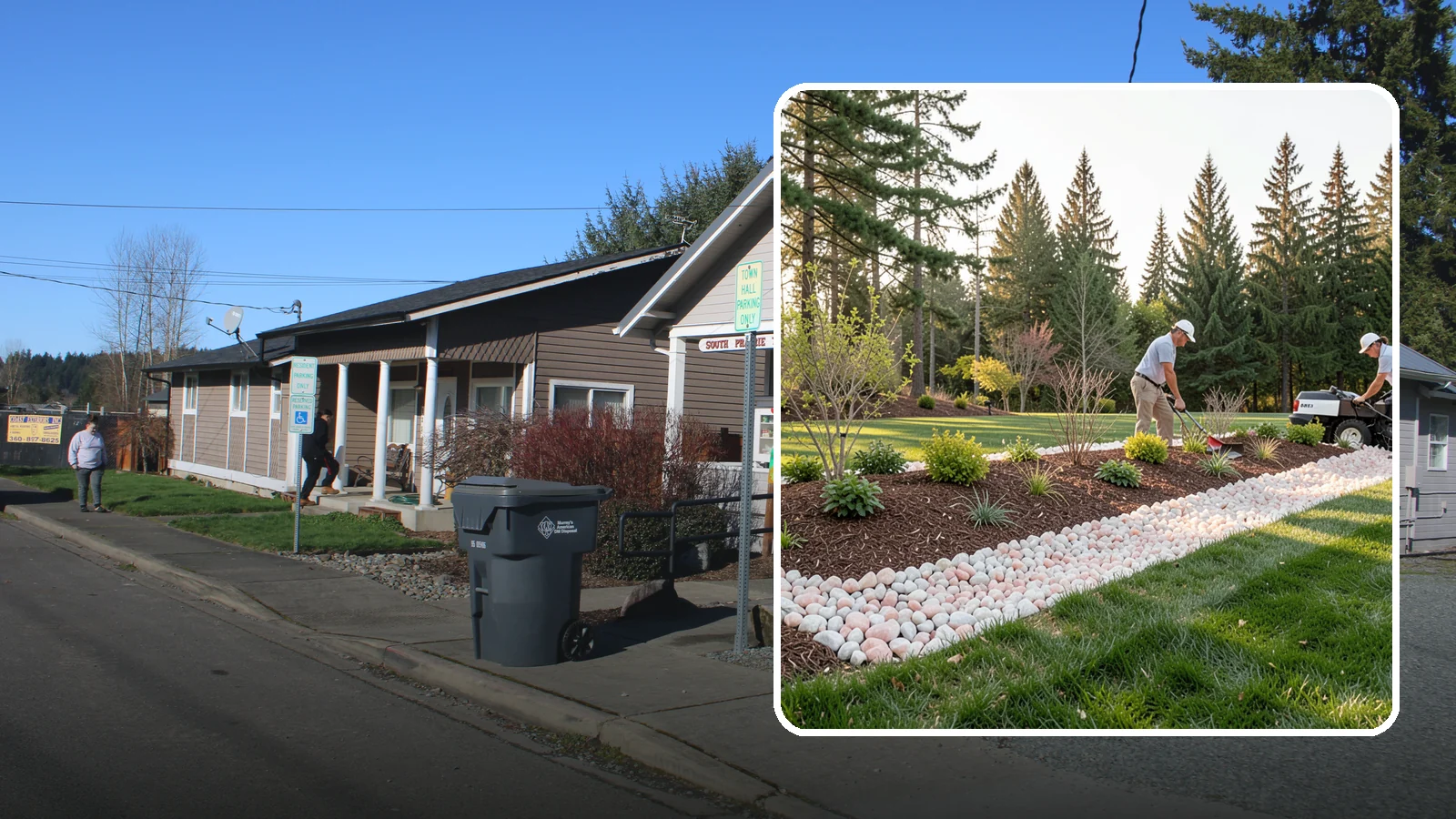 Quartz Rock Installation in South Prairie, Pierce County, WA - Bright, crystalline white-to-rose quartz that brings sparkle and upscale contrast to feature beds and borders.