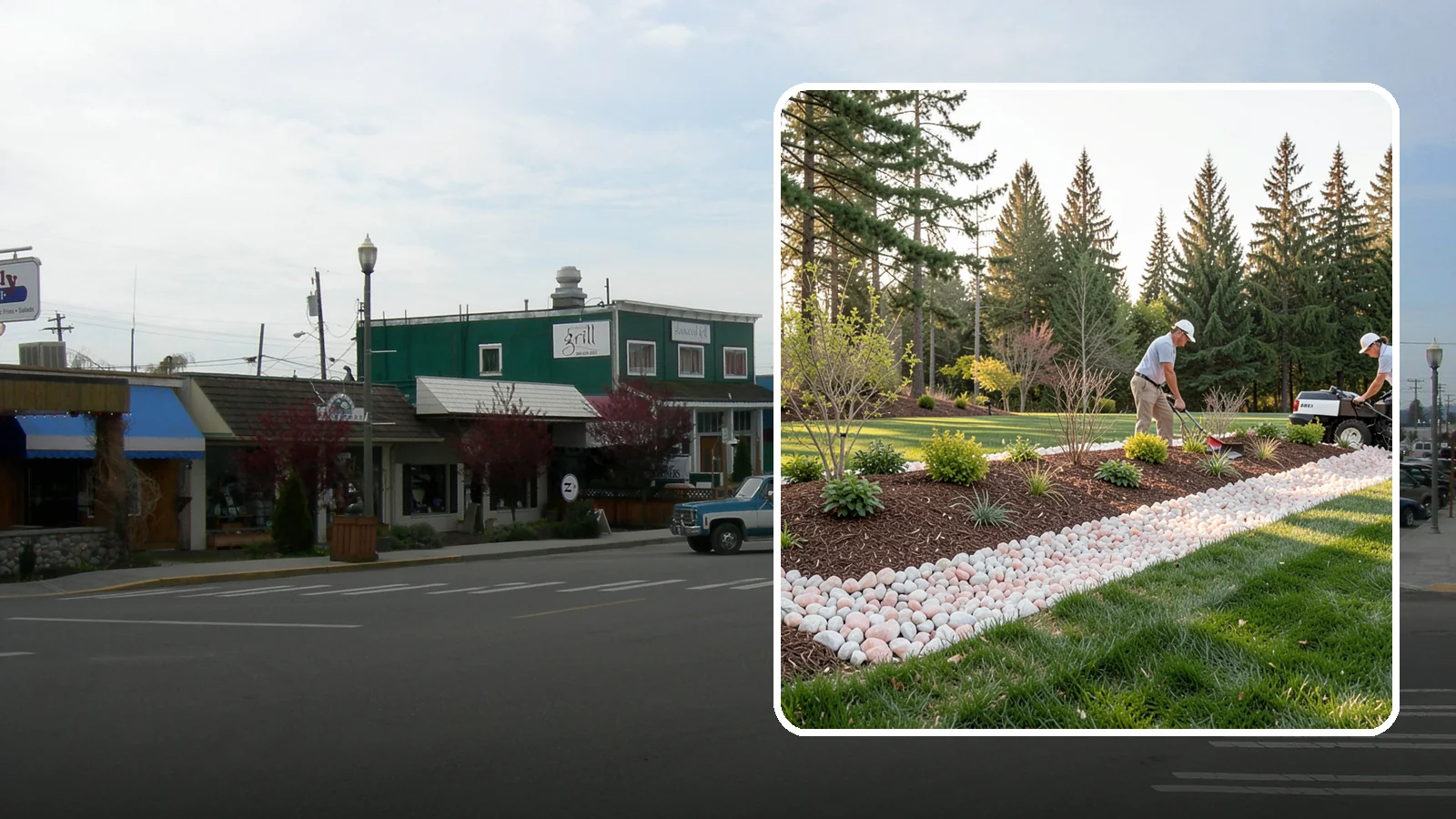 Quartz Rock Installation in Stanwood, Snohomish County, WA - Bright, crystalline white-to-rose quartz that brings sparkle and upscale contrast to feature beds and borders.
