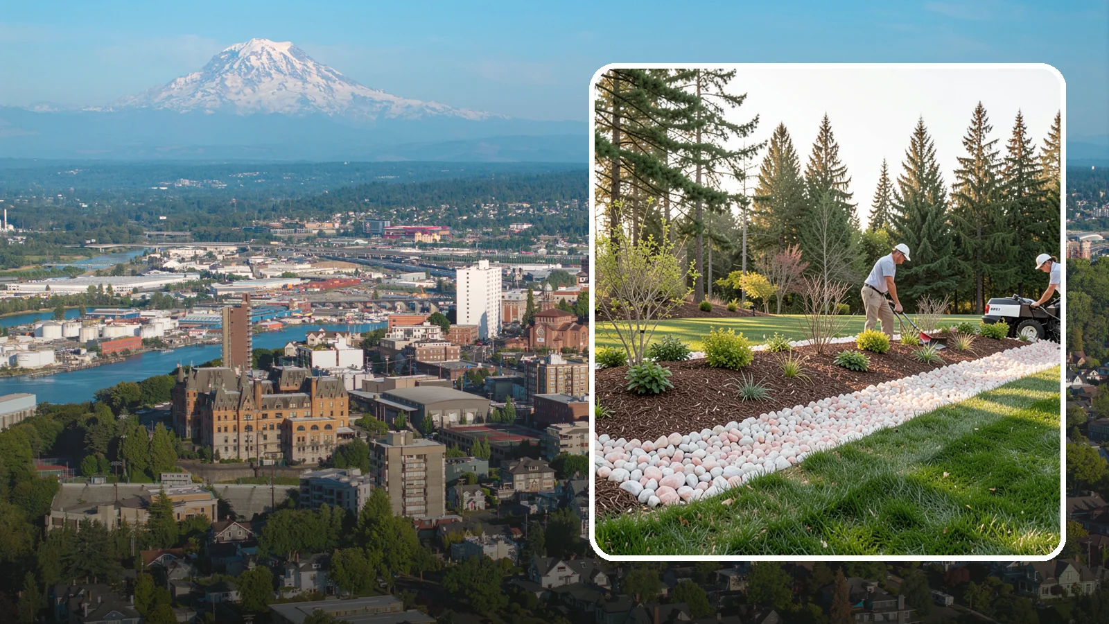 Quartz Rock Installation in Tacoma, Pierce County, WA - Bright, crystalline white-to-rose quartz that brings sparkle and upscale contrast to feature beds and borders.