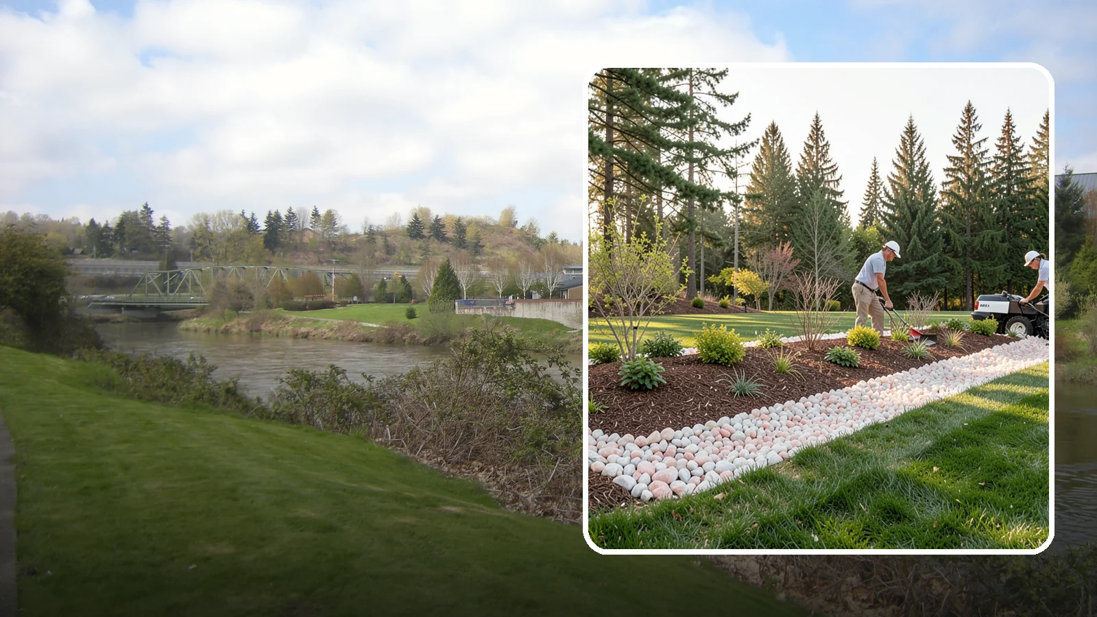 Quartz Rock Installation in Tukwila, King County, WA - Bright, crystalline white-to-rose quartz that brings sparkle and upscale contrast to feature beds and borders.
