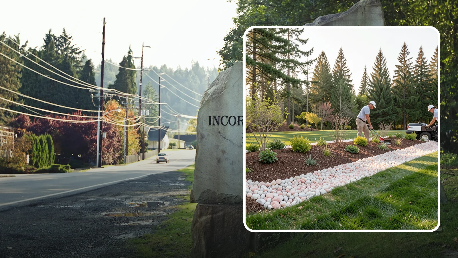 Quartz Rock Installation in Wilkeson, Pierce County, WA - Bright, crystalline white-to-rose quartz that brings sparkle and upscale contrast to feature beds and borders.