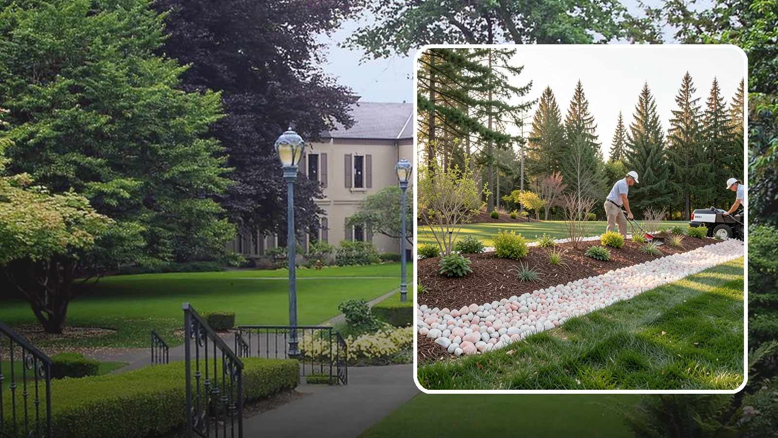 Quartz Rock Installation in Woodinville, King County, WA - Bright, crystalline white-to-rose quartz that brings sparkle and upscale contrast to feature beds and borders.