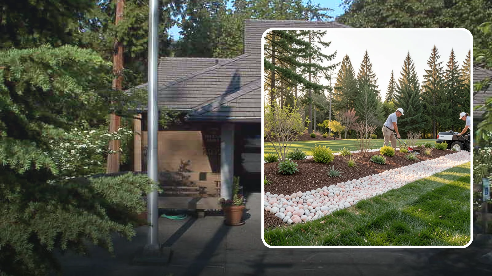 Quartz Rock Installation in Yarrow Point, King County, WA - Bright, crystalline white-to-rose quartz that brings sparkle and upscale contrast to feature beds and borders.