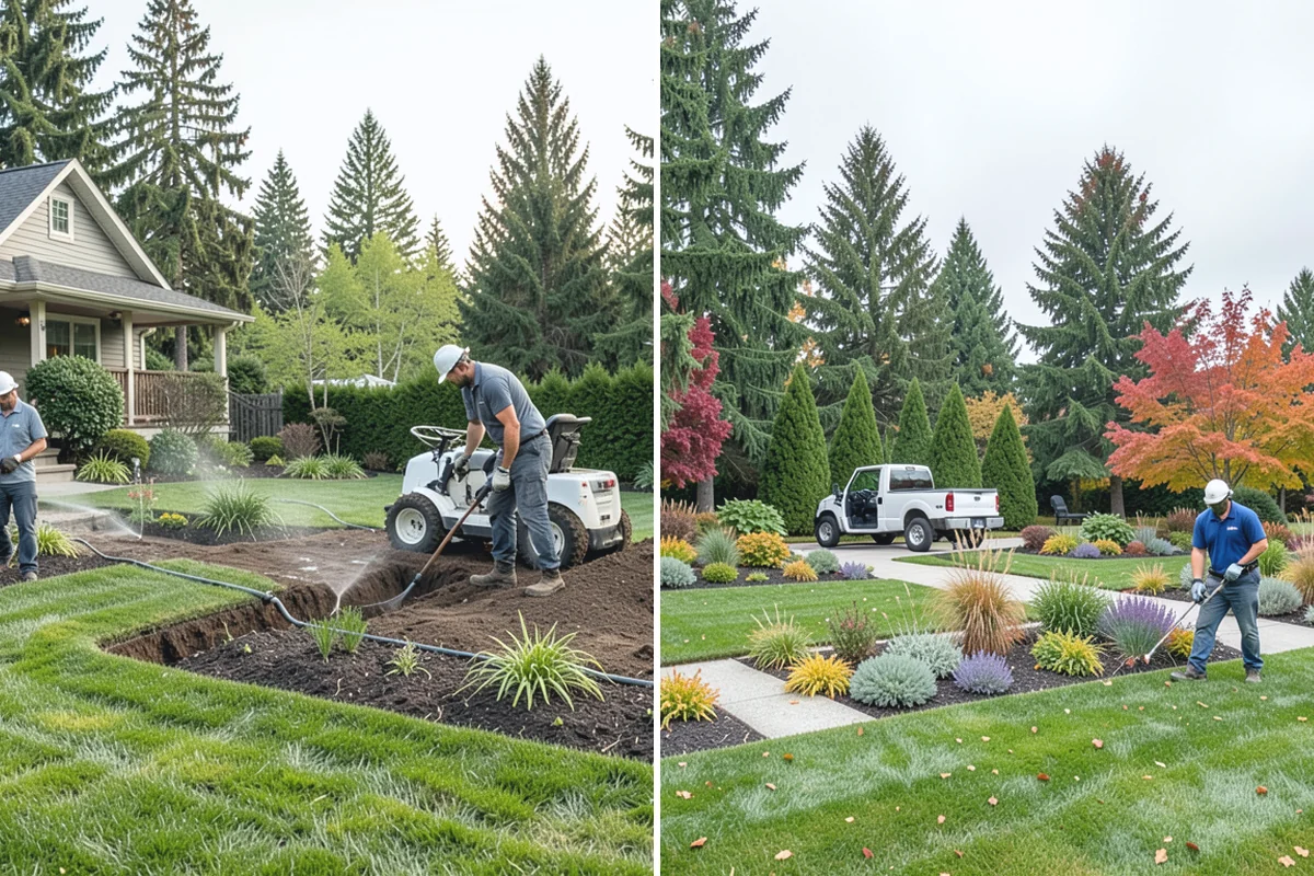 Rain Barrel Installation in Beaux Arts Village, King County, WA - Choose barrel locations at downspouts