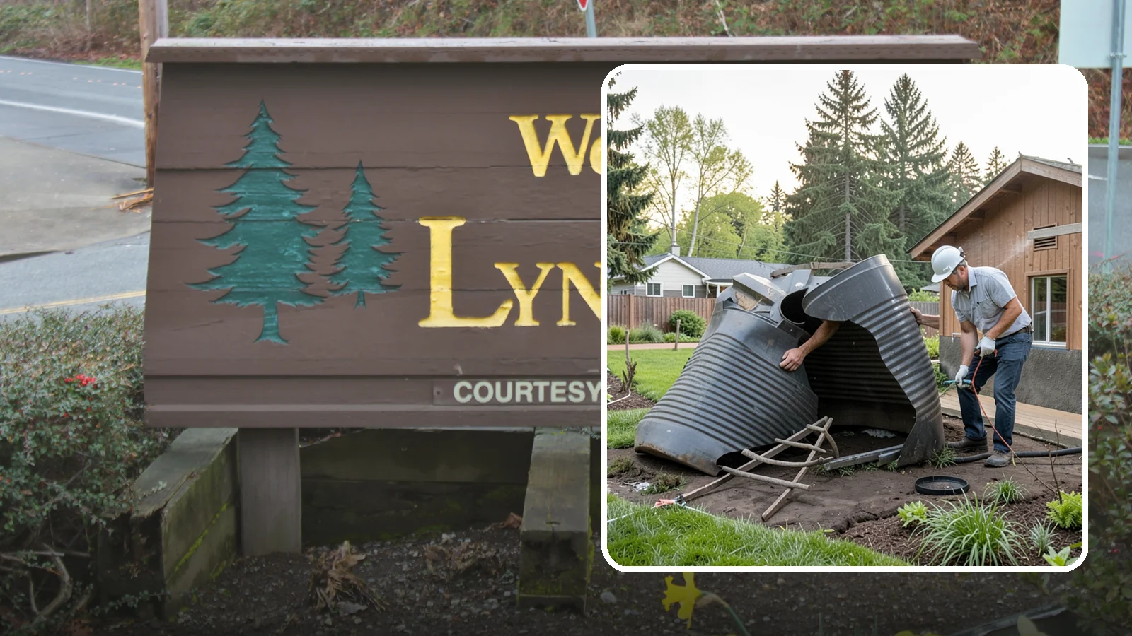 Rain Barrel Installation in Lynnwood, Snohomish County, WA - Rain barrels and rainwater collection installed to capture roof runoff for reuse in the garden.