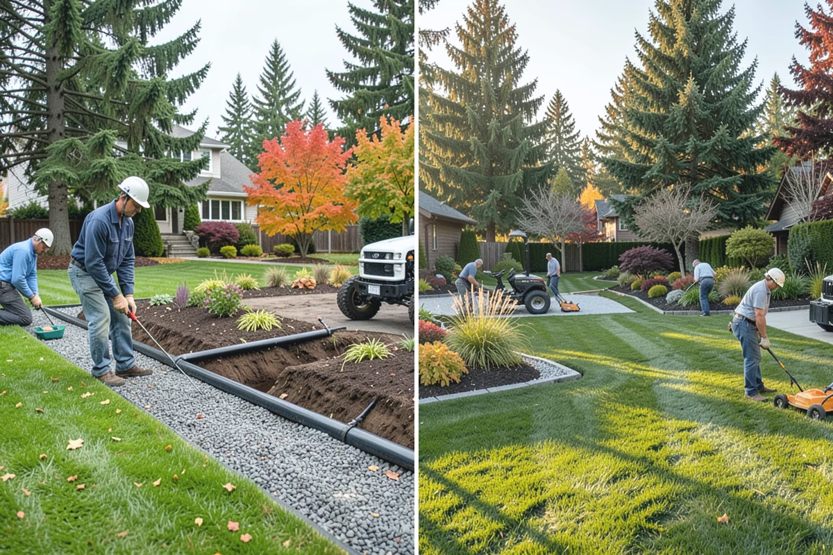 Rain Barrel Installation in Medina, King County, WA - Choose barrel locations at downspouts