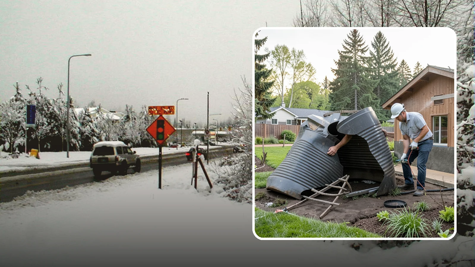 Rain Barrel Installation in Newcastle, King County, WA - Rain barrels and rainwater collection installed to capture roof runoff for reuse in the garden.