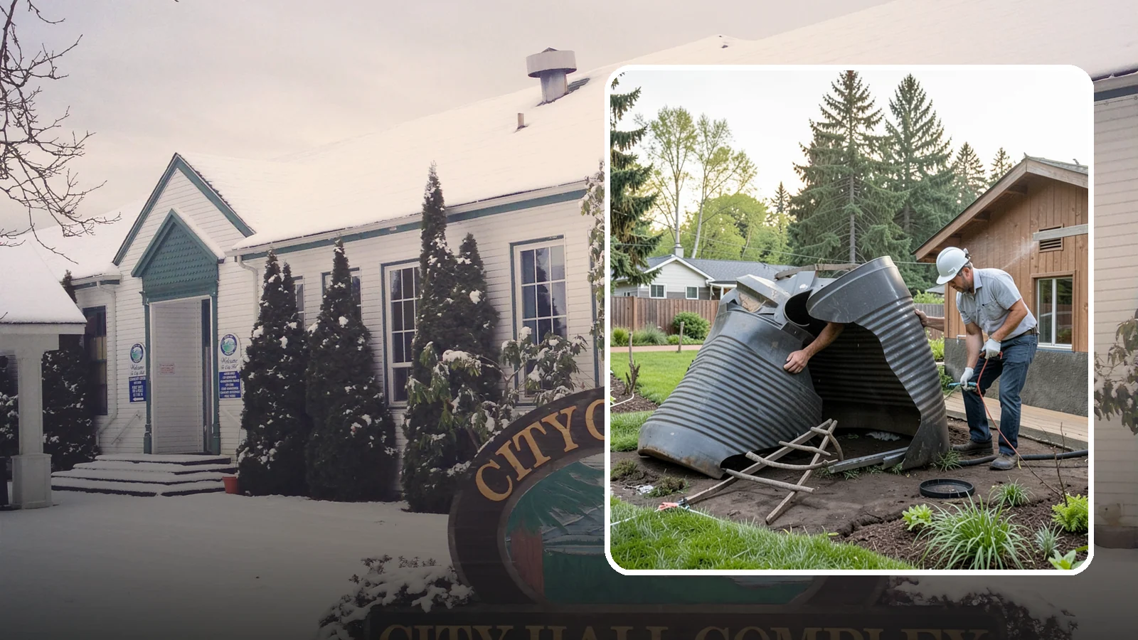 Rain Barrel Installation in Pacific, King County, WA - Rain barrels and rainwater collection installed to capture roof runoff for reuse in the garden.