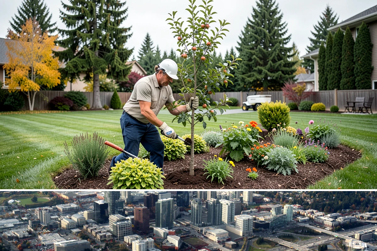 Rain Garden Installation in Bellevue, King County, WA - Best built and planted spring or fall.