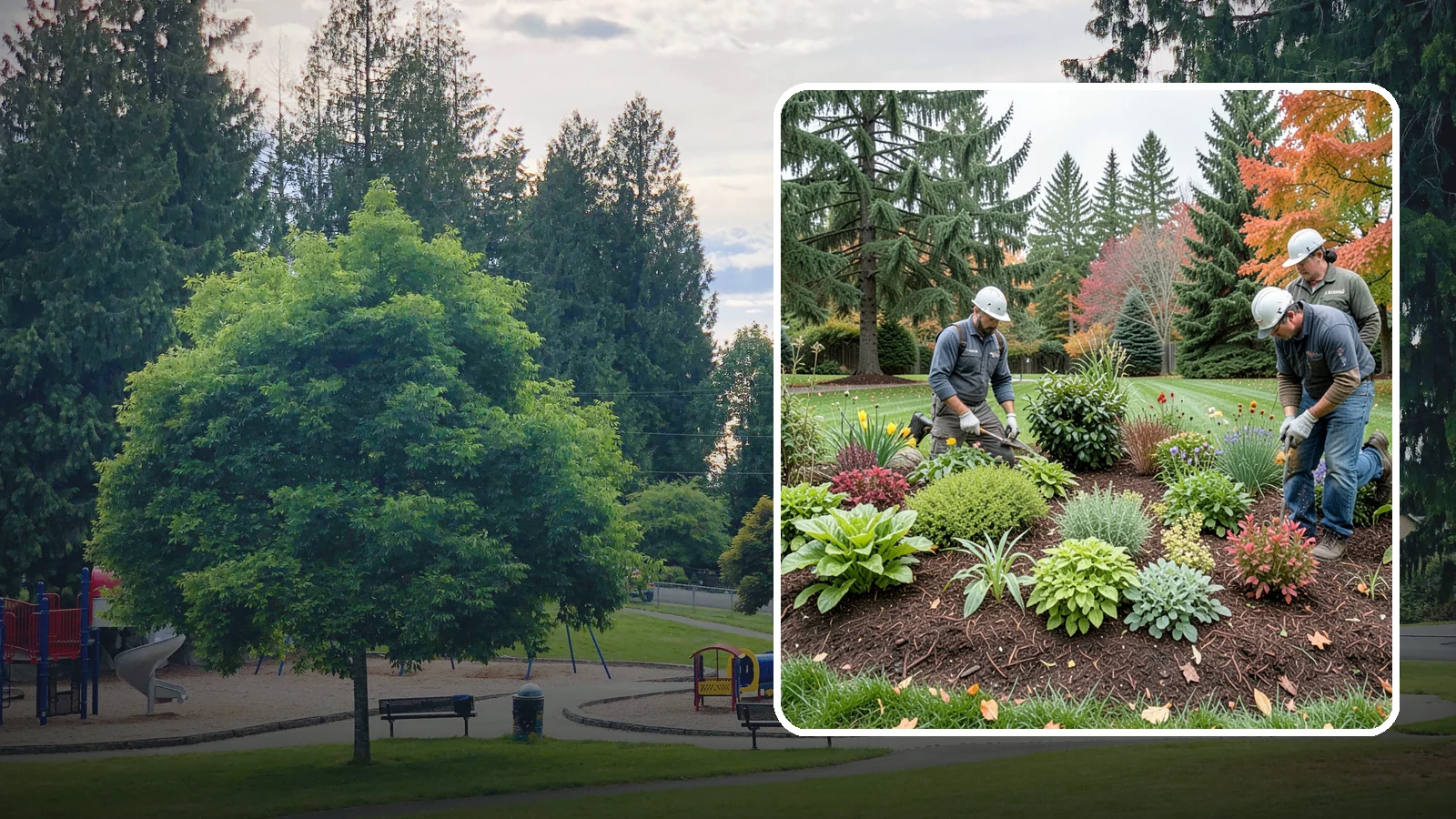 Rain Garden Installation in Bonney Lake, Pierce County, WA - Beautiful rain gardens that capture and filter stormwater runoff while adding habitat and color.