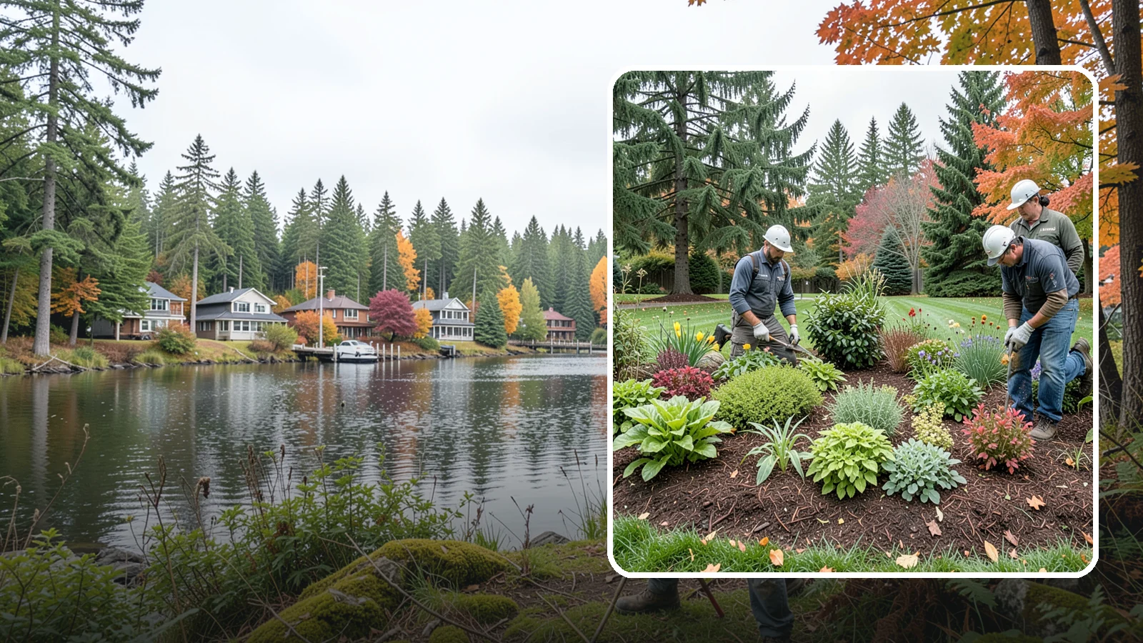 Rain Garden Installation in La Conner, Skagit County, WA - Beautiful rain gardens that capture and filter stormwater runoff while adding habitat and color.