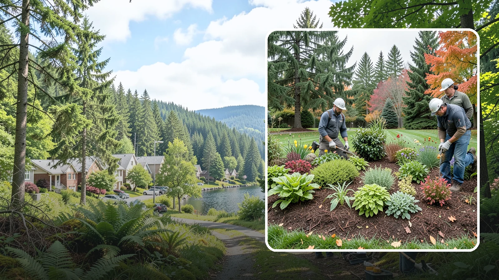 Rain Garden Installation in Lake Forest Park, King County, WA - Beautiful rain gardens that capture and filter stormwater runoff while adding habitat and color.