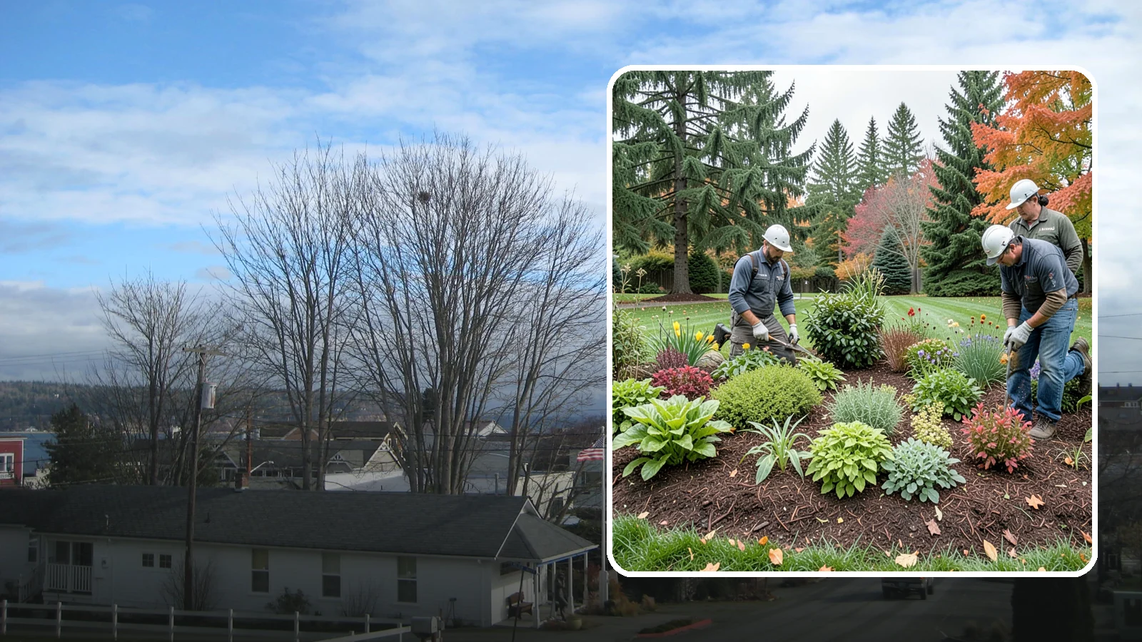 Rain Garden Installation in Langley, Island County, WA - Beautiful rain gardens that capture and filter stormwater runoff while adding habitat and color.