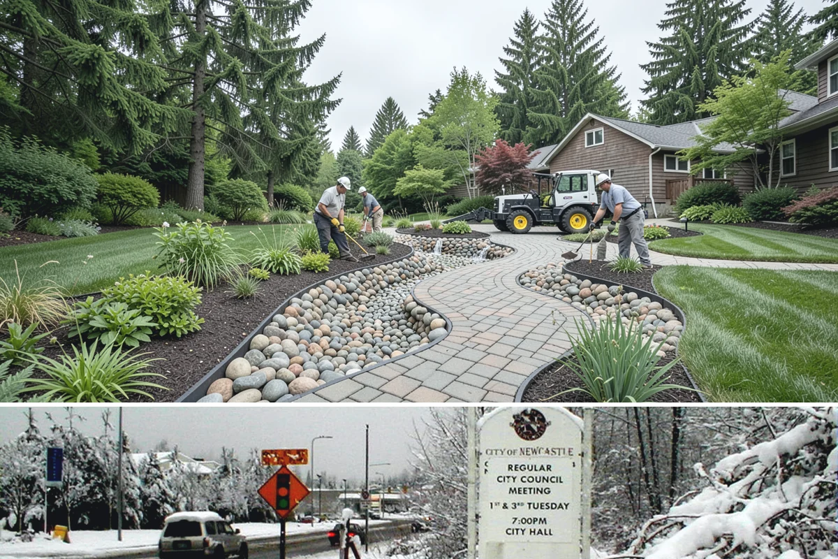 Rain Garden Installation in Newcastle, King County, WA - Best built and planted spring or fall.