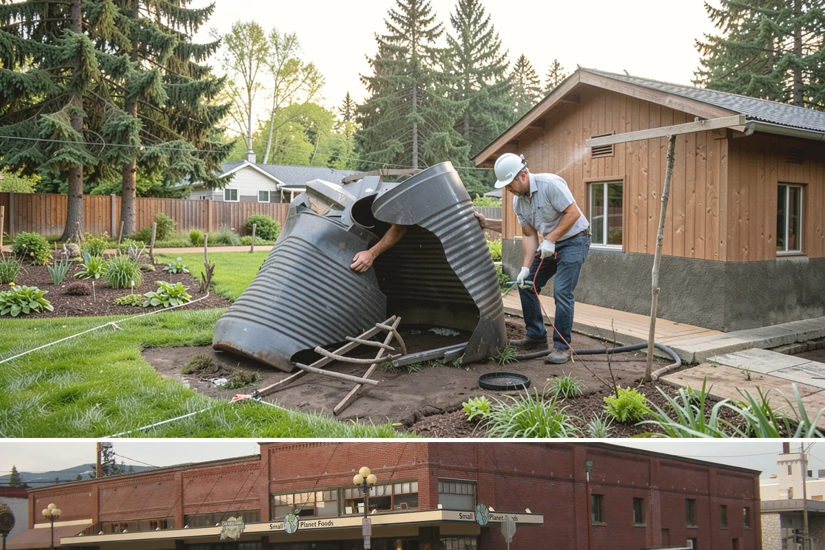 Rain Garden Installation in Sedro-Woolley, Skagit County, WA - Best built and planted spring or fall.