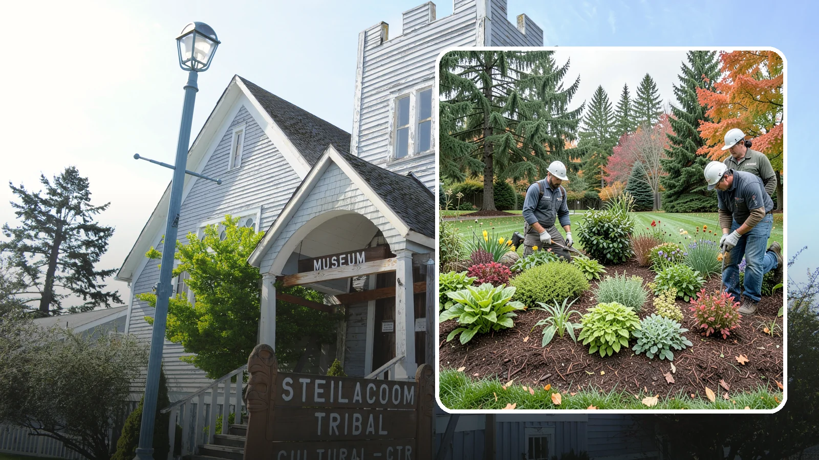 Rain Garden Installation in Steilacoom, Pierce County, WA - Beautiful rain gardens that capture and filter stormwater runoff while adding habitat and color.