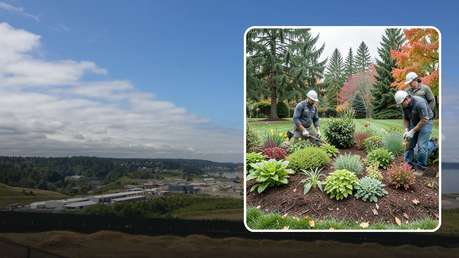 Rain Garden Installation in University Place, Pierce County, WA - Beautiful rain gardens that capture and filter stormwater runoff while adding habitat and color.