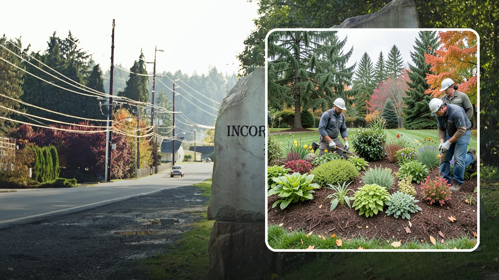 Rain Garden Installation in Wilkeson, Pierce County, WA - Beautiful rain gardens that capture and filter stormwater runoff while adding habitat and color.