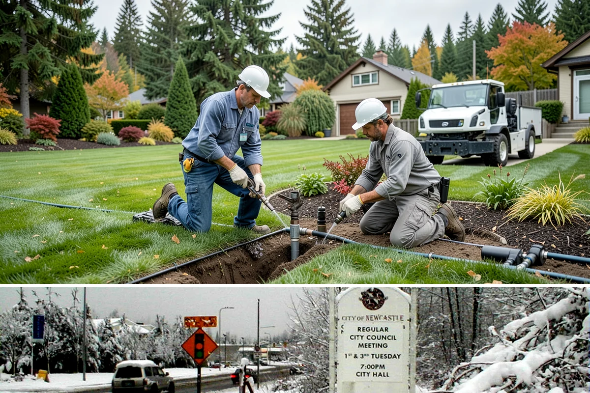Rain Sensor Installation in Newcastle, King County, WA - Install in spring so the sensor is skipping cycles through the wet season and ready for summer showers.