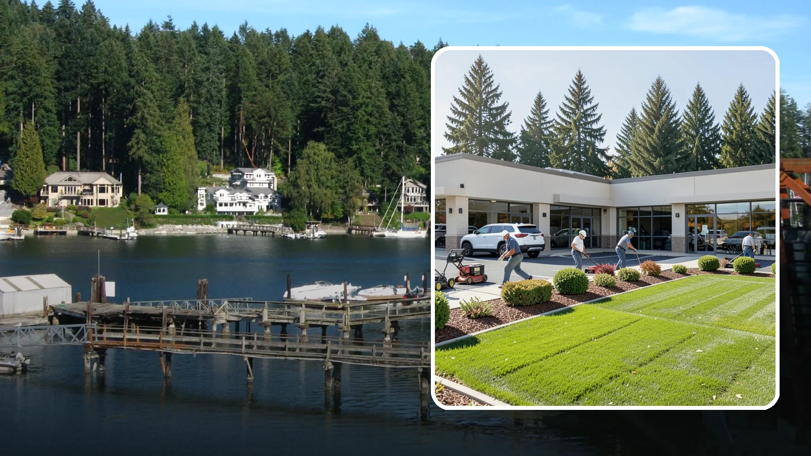 Retail Landscape Maintenance in Gig Harbor, Pierce County, WA - Storefront and shopping-center grounds care that keeps retail properties inviting, clean, and traffic-ready for shoppers.