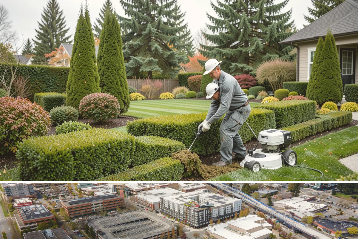 Retail Landscape Maintenance in Redmond, King County, WA - Maintained year-round, with heavier bed and turf work in the growing season and winter emphasis on leaf removal, moss, and safe...