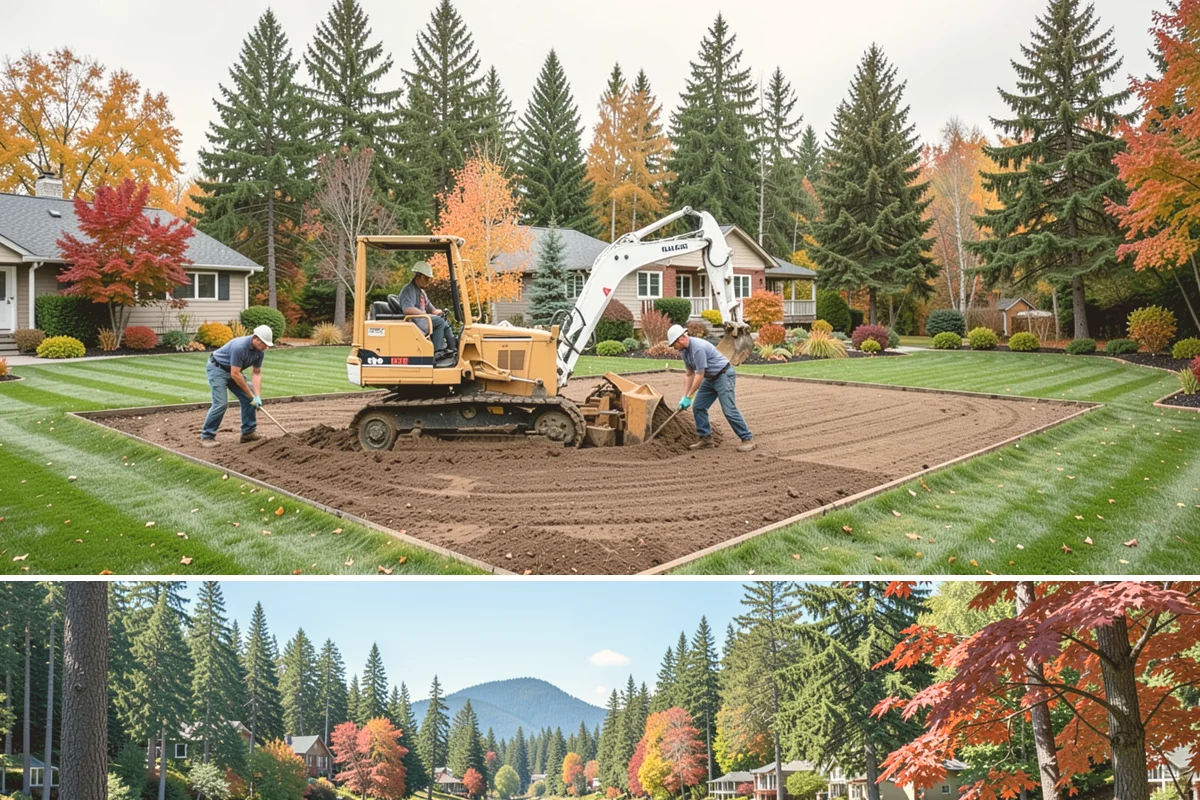 Retaining Wall Installation in Covington, King County, WA - Best built spring through fall.