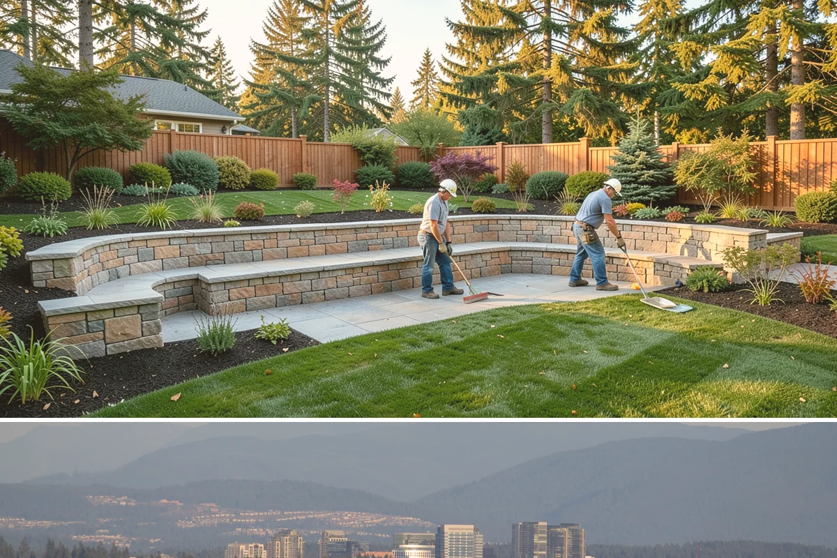 Retaining Wall Installation in Medina, King County, WA - Best built spring through fall.