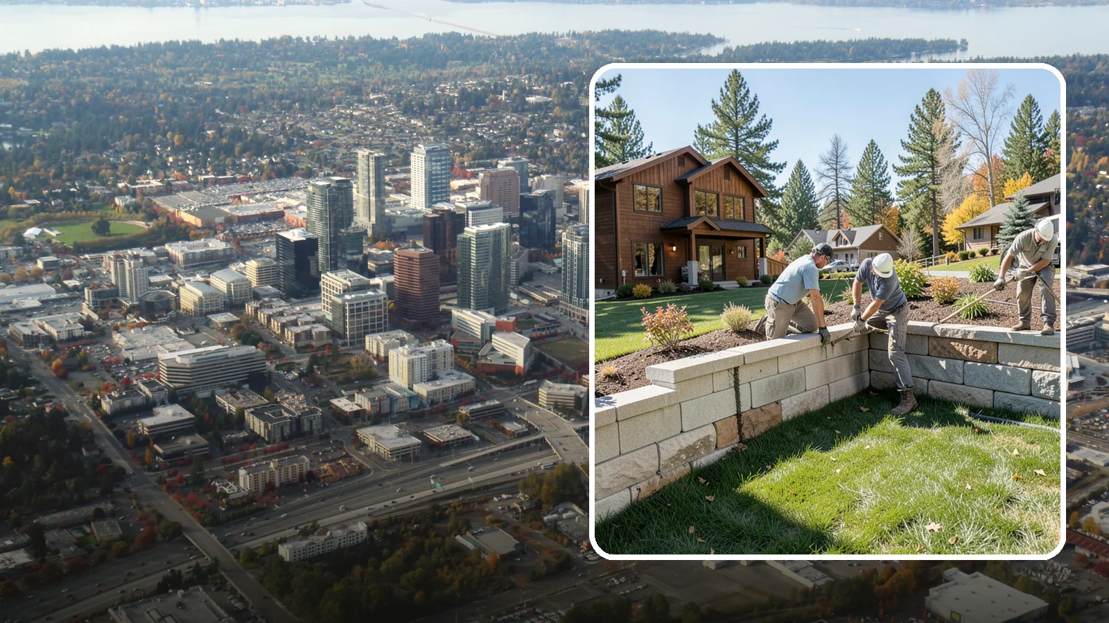 Retaining Wall Repair in Bellevue, King County, WA - Repair of failing, bulging, or leaning retaining walls to restore structural integrity and safety.