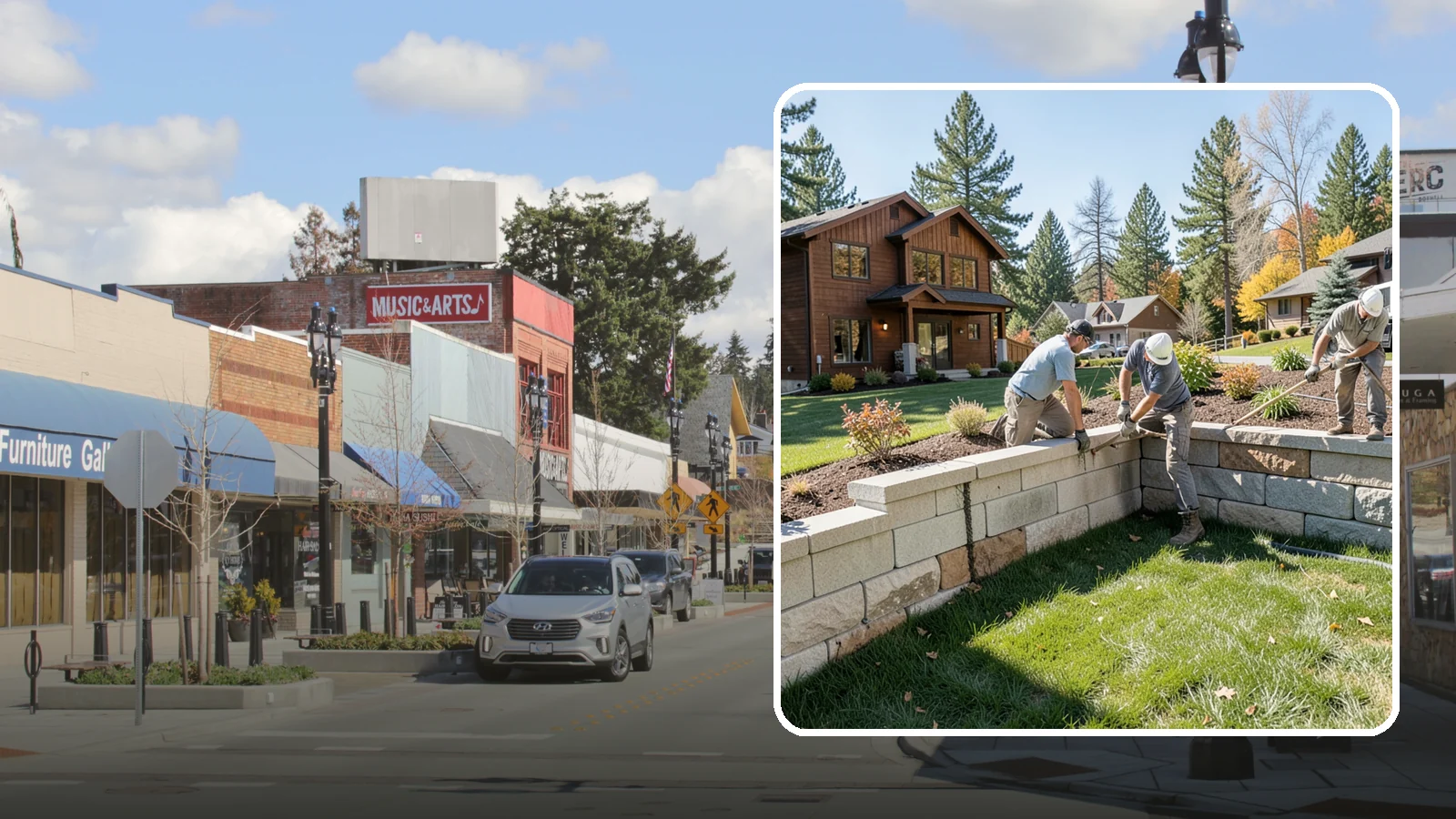 Retaining Wall Repair in Bothell, King County, WA - Repair of failing, bulging, or leaning retaining walls to restore structural integrity and safety.