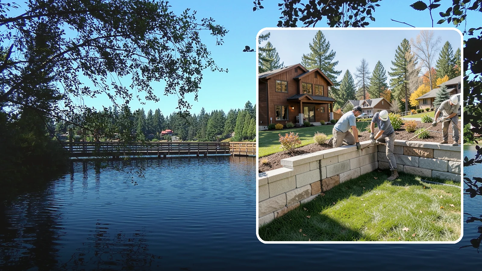 Retaining Wall Repair in Federal Way, King County, WA - Repair of failing, bulging, or leaning retaining walls to restore structural integrity and safety.